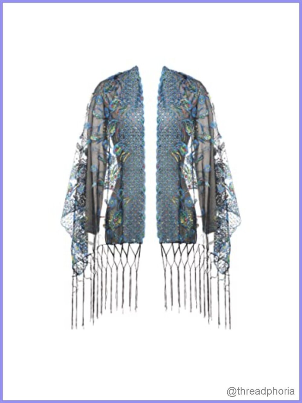 Vintage 1920s Sequin Fringed Evening Cape Shawl Wrap Bridal Scarf